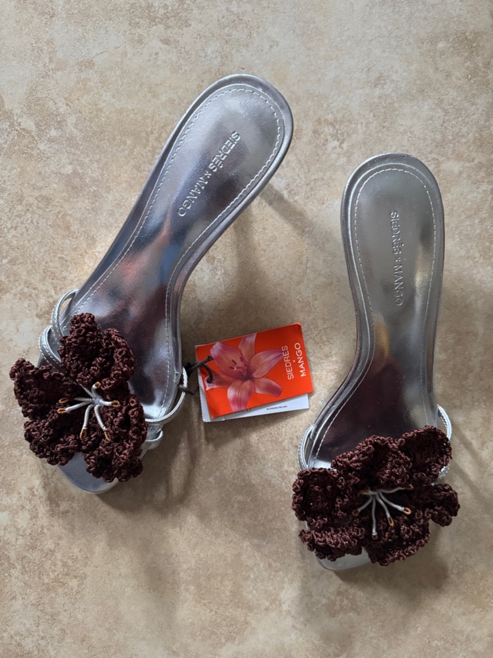Siedrés x Mango Slide Heels with Crochet Flower - Picture 3 of 4